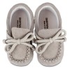 BabyWalker Βαπτιστικά παπούτσια Καστόρινο δετό loafer Γκρι MI.1116